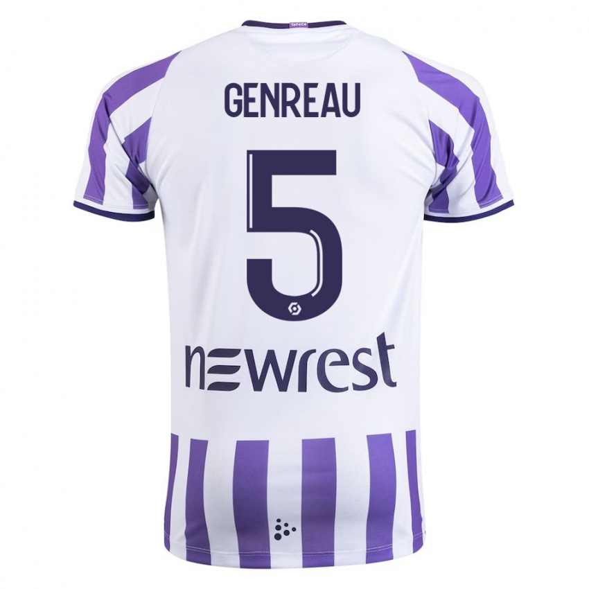 Kinderen Denis Genreau #5 Wit Thuisshirt Thuistenue 2023/24 T-Shirt