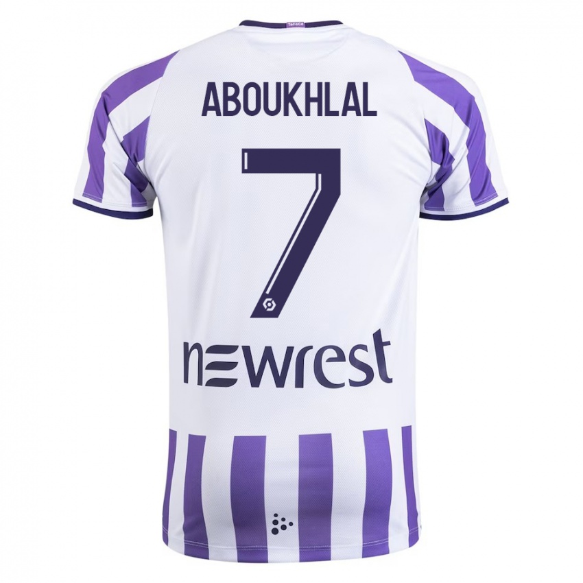 Kinderen Zakaria Aboukhlal #7 Wit Thuisshirt Thuistenue 2023/24 T-Shirt