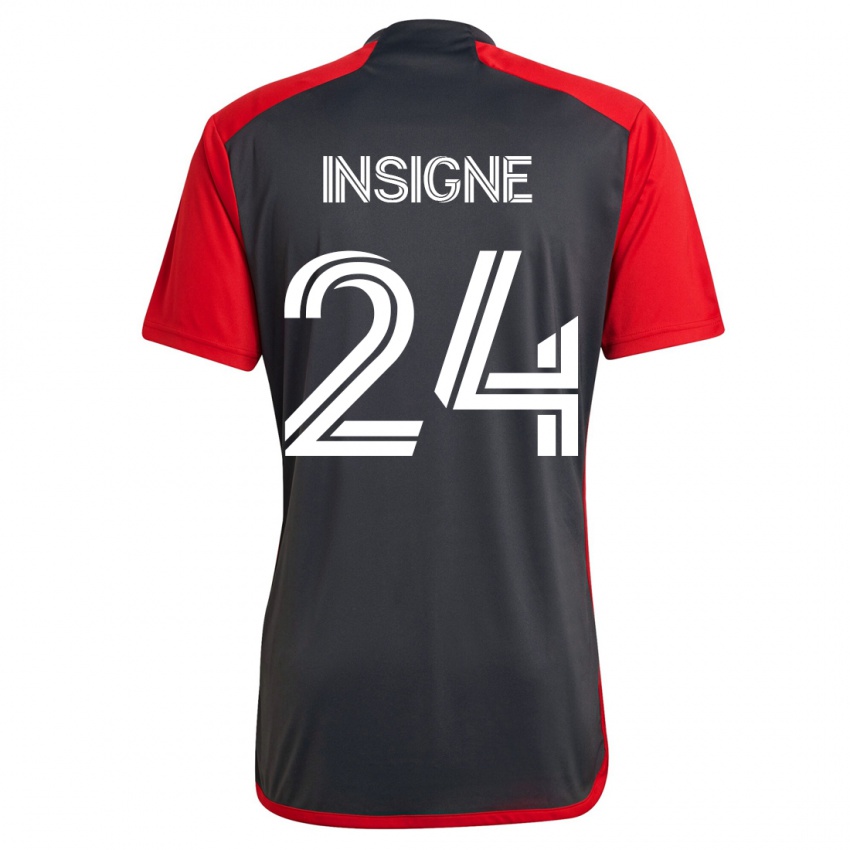 Kinderen Lorenzo Insigne #24 Grijs Thuisshirt Thuistenue 2023/24 T-Shirt