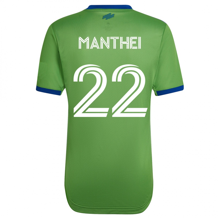 Kinderen Leahi Manthei #22 Groente Thuisshirt Thuistenue 2023/24 T-Shirt