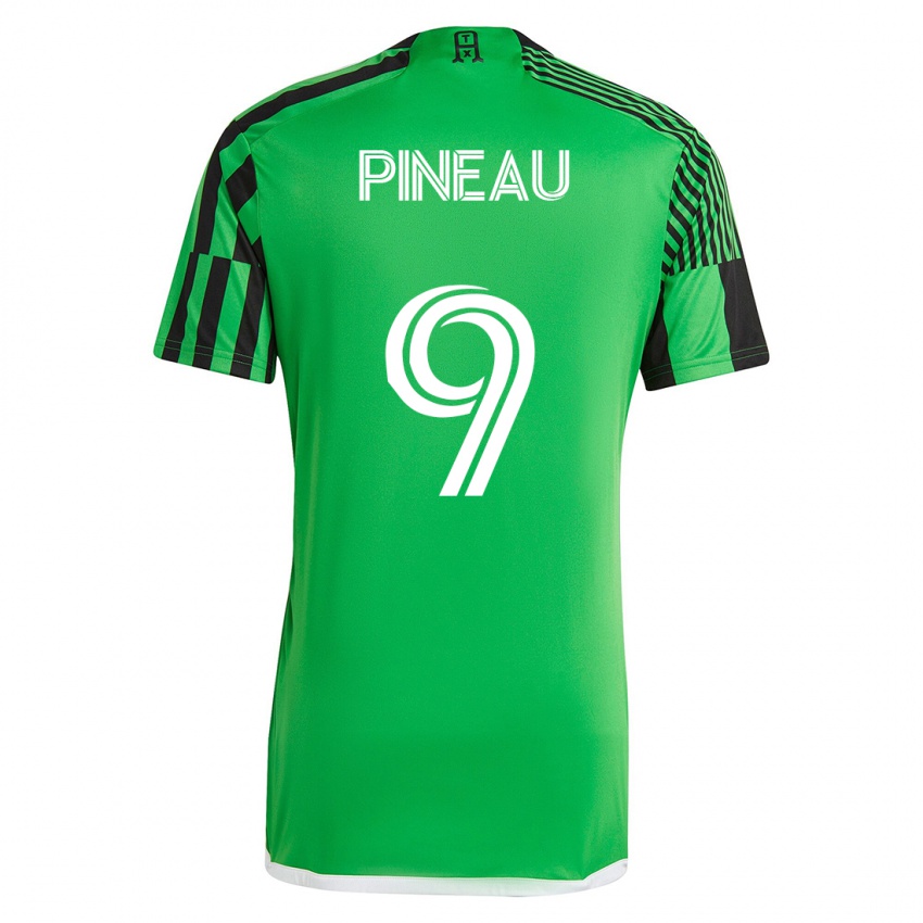 Kinderen Sebastien Pineau #9 Groen Zwart Thuisshirt Thuistenue 2023/24 T-Shirt