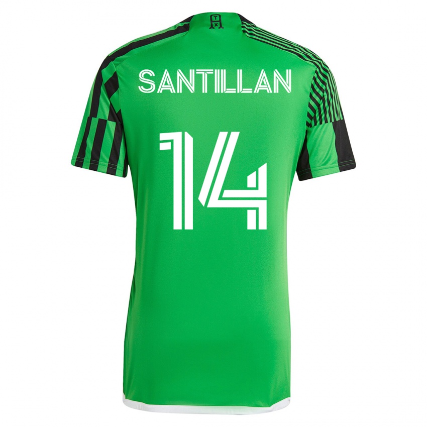 Kinderen Jonathan Santillan #14 Groen Zwart Thuisshirt Thuistenue 2023/24 T-Shirt