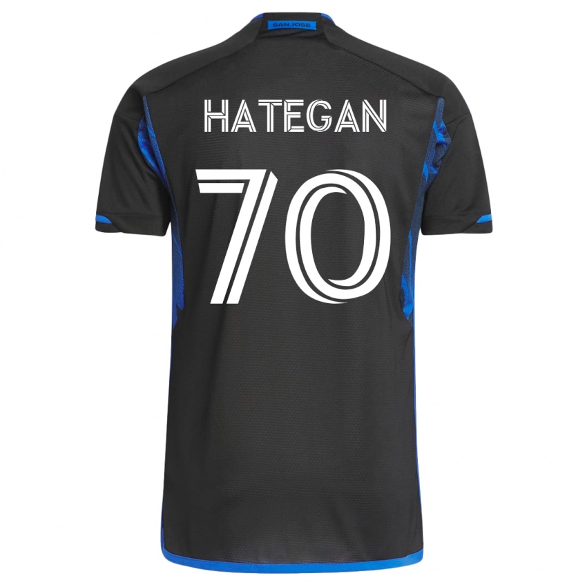 Kinderen Roberto Hategan #70 Blauw Zwart Thuisshirt Thuistenue 2023/24 T-Shirt