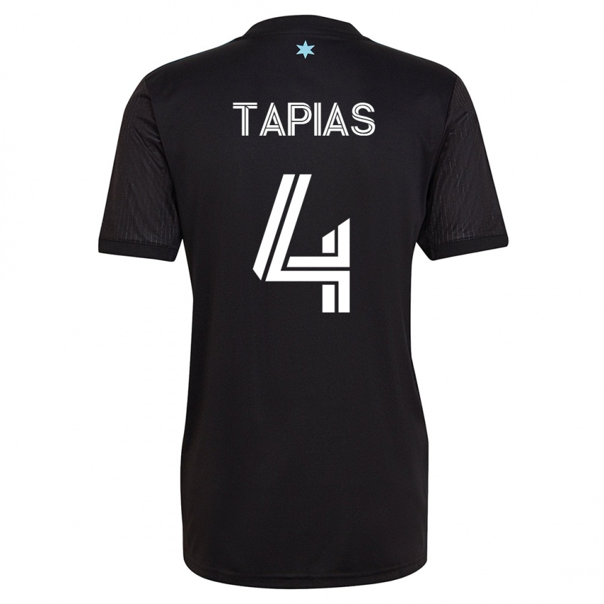 Kinderen Miguel Tapias #4 Zwart Thuisshirt Thuistenue 2023/24 T-Shirt