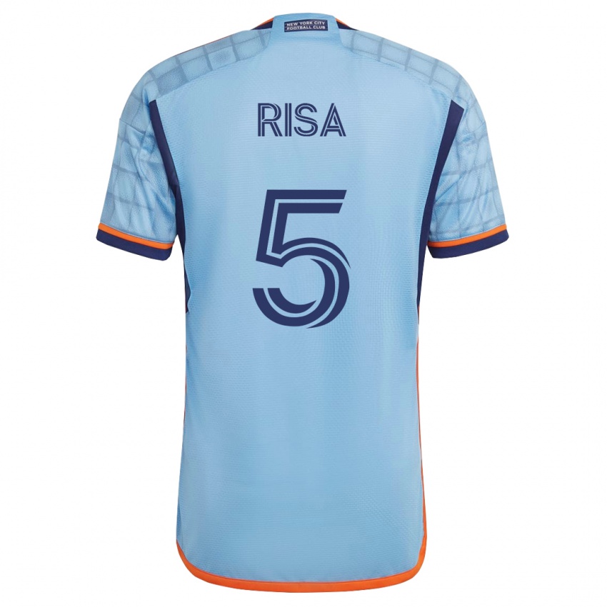 Kinderen Birk Risa #5 Blauw Thuisshirt Thuistenue 2023/24 T-Shirt