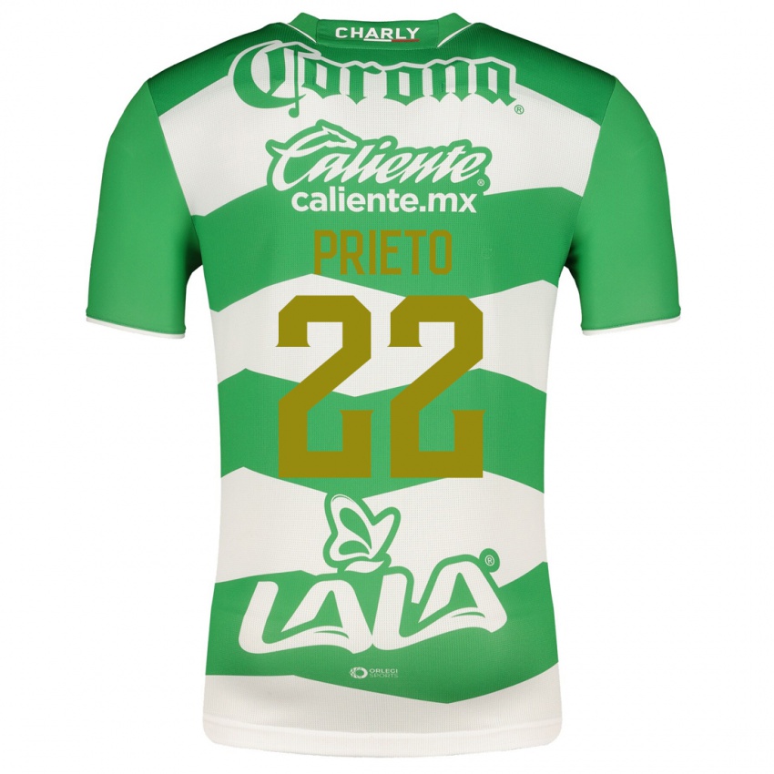 Kinderen Ronaldo Prieto #22 Groente Thuisshirt Thuistenue 2023/24 T-Shirt