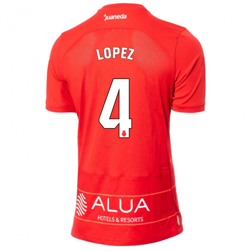 Kinderen David López #4 Rood Thuisshirt Thuistenue 2023/24 T-Shirt