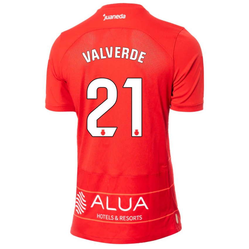 Kinderen David Valverde #21 Rood Thuisshirt Thuistenue 2023/24 T-Shirt