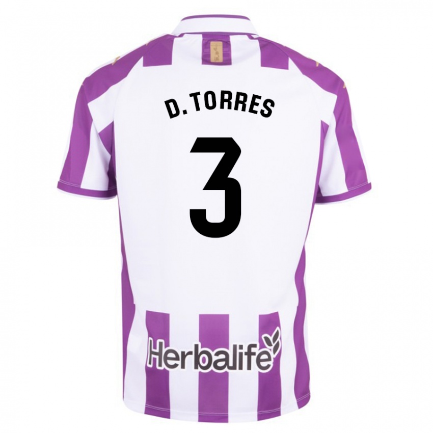 Kinderen David Torres #3 Paars Thuisshirt Thuistenue 2023/24 T-Shirt