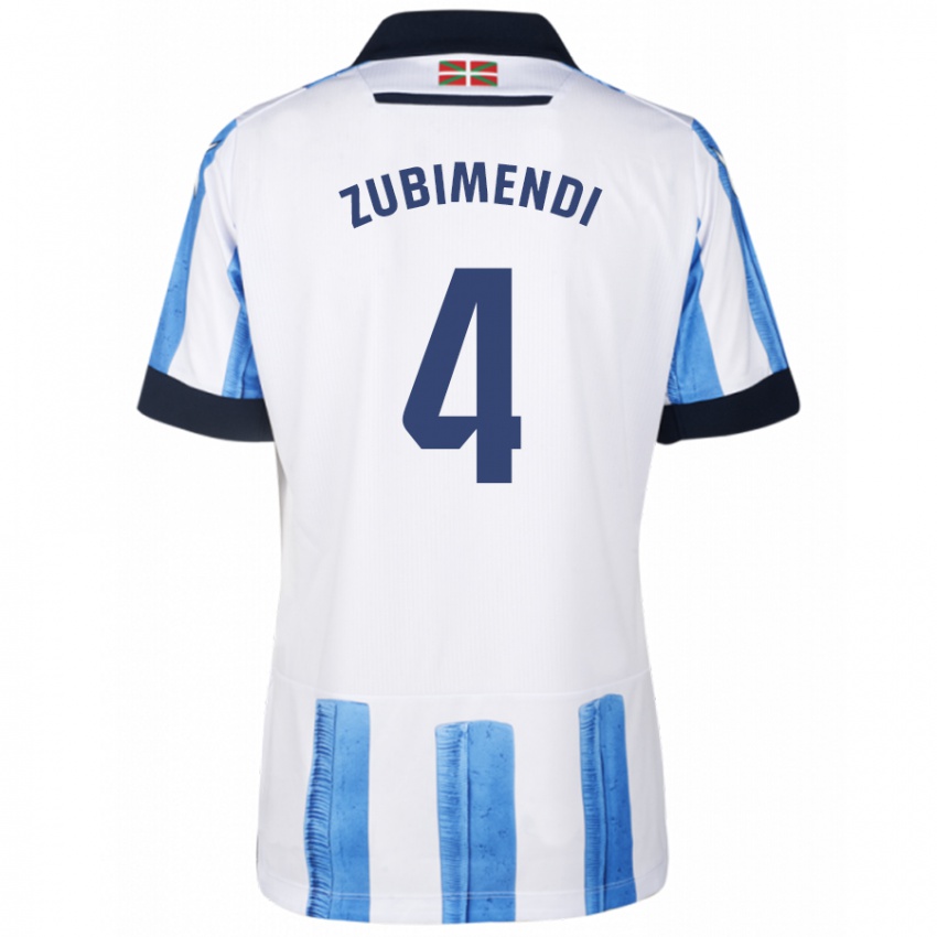 Kinderen Martín Zubimendi #4 Blauw Wit Thuisshirt Thuistenue 2023/24 T-Shirt