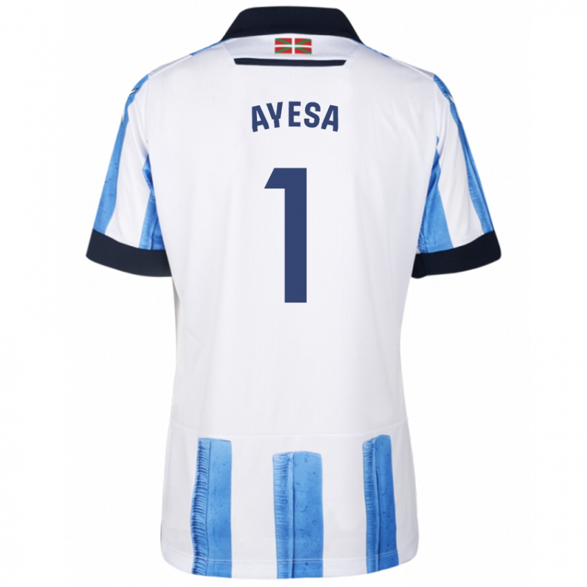 Kinderen Gaizka Ayesa #1 Blauw Wit Thuisshirt Thuistenue 2023/24 T-Shirt