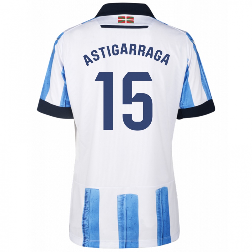 Kinderen Eneko Astigarraga #15 Blauw Wit Thuisshirt Thuistenue 2023/24 T-Shirt