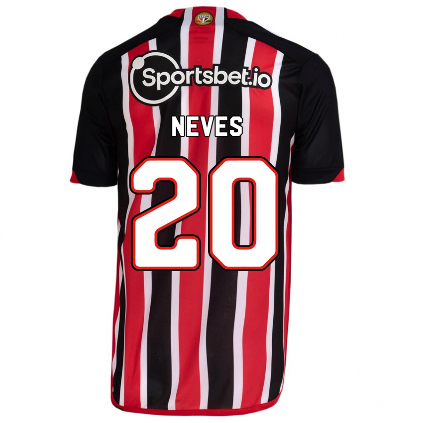 Kinderen Gabriel Neves #20 Blauw Rood Uitshirt Uittenue 2023/24 T-Shirt
