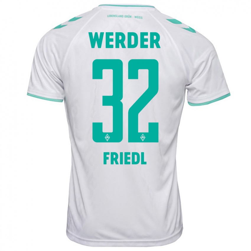 Kinderen Marco Friedl #32 Wit Uitshirt Uittenue 2023/24 T-Shirt