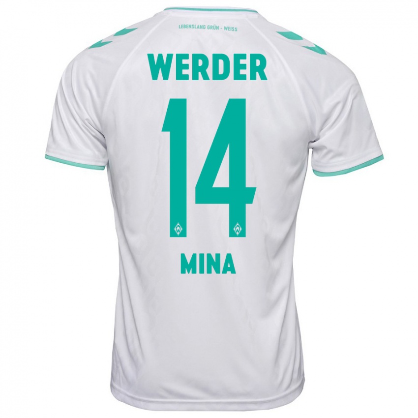 Kinderen Johan Mina #14 Wit Uitshirt Uittenue 2023/24 T-Shirt