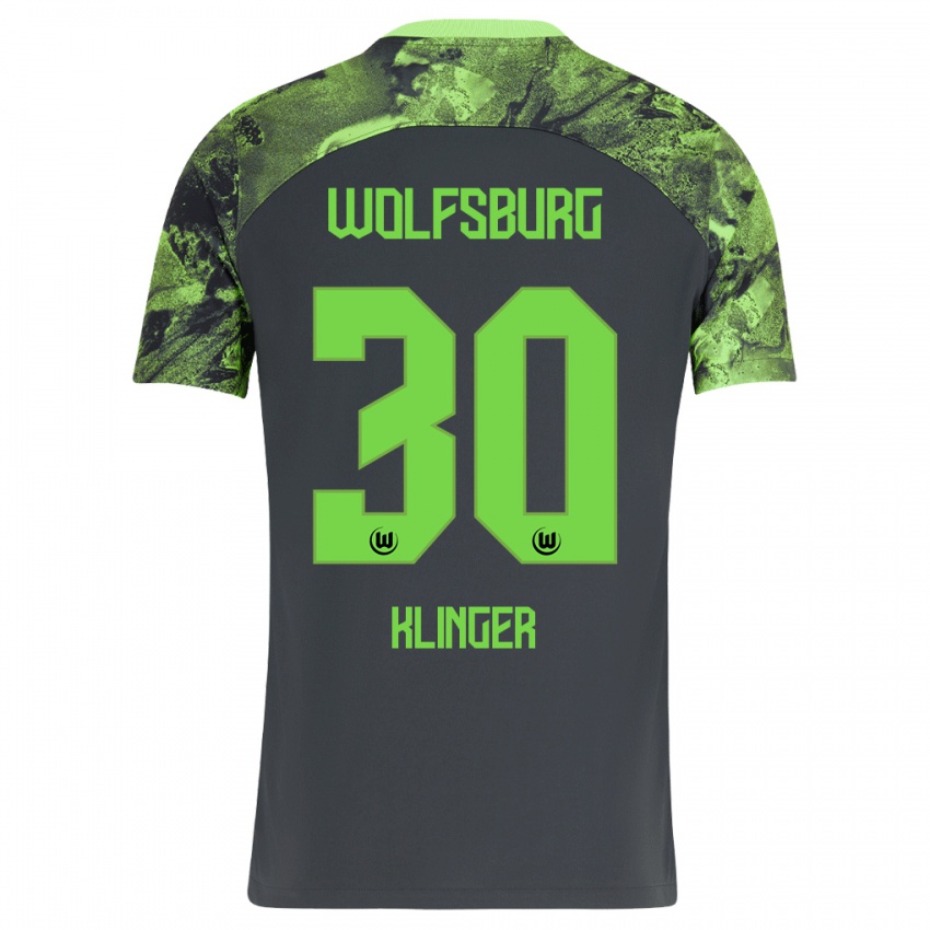 Kinderen Niklas Klinger #30 Donker Grijs Uitshirt Uittenue 2023/24 T-Shirt
