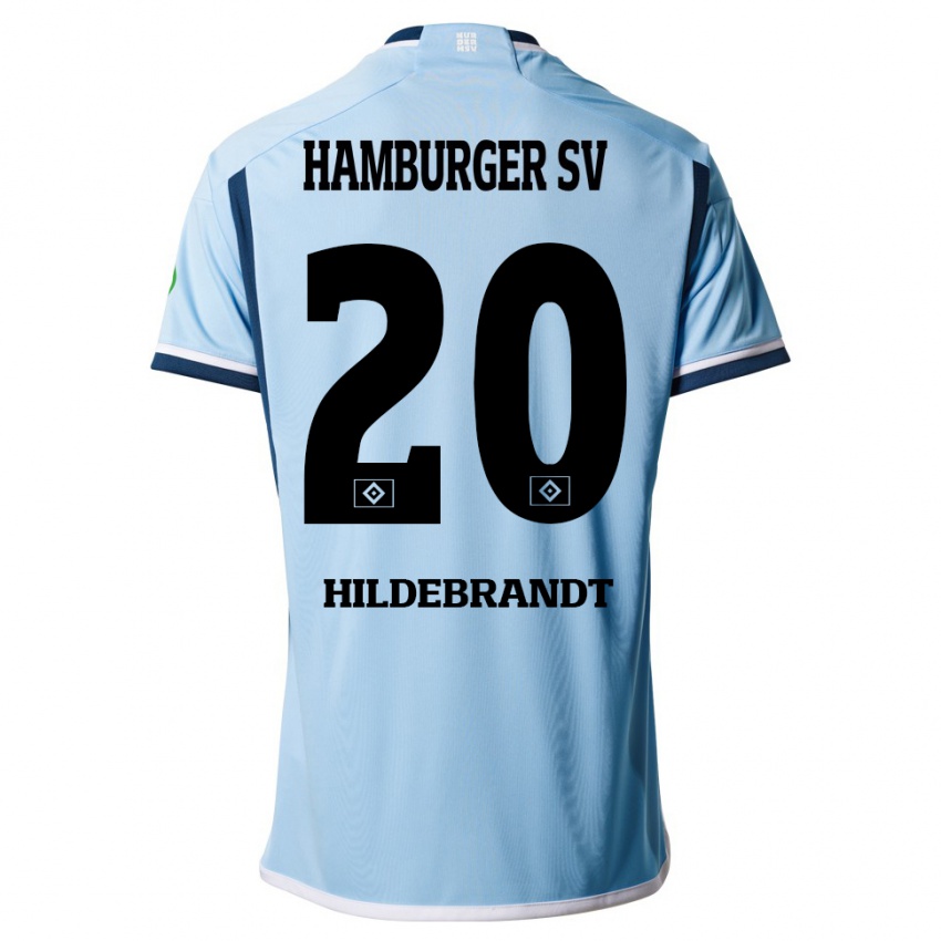 Kinderen Tjark Hildebrandt #20 Blauw Uitshirt Uittenue 2023/24 T-Shirt
