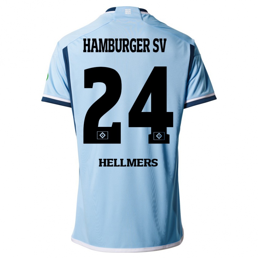 Kinderen Maximilian Hellmers #24 Blauw Uitshirt Uittenue 2023/24 T-Shirt