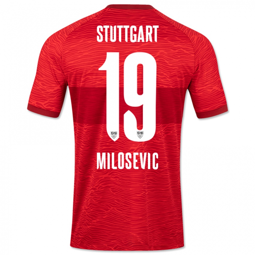 Kinderen Jovan Milosevic #19 Rood Uitshirt Uittenue 2023/24 T-Shirt