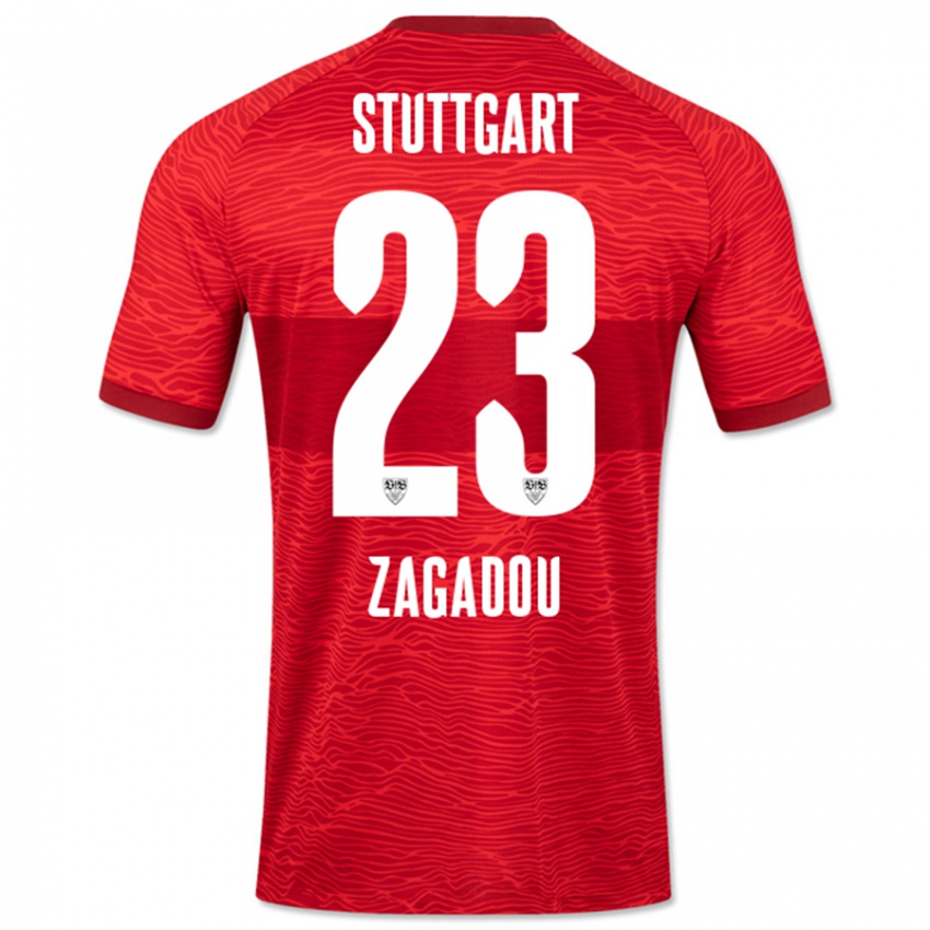 Kinderen Dan-Axel Zagadou #23 Rood Uitshirt Uittenue 2023/24 T-Shirt