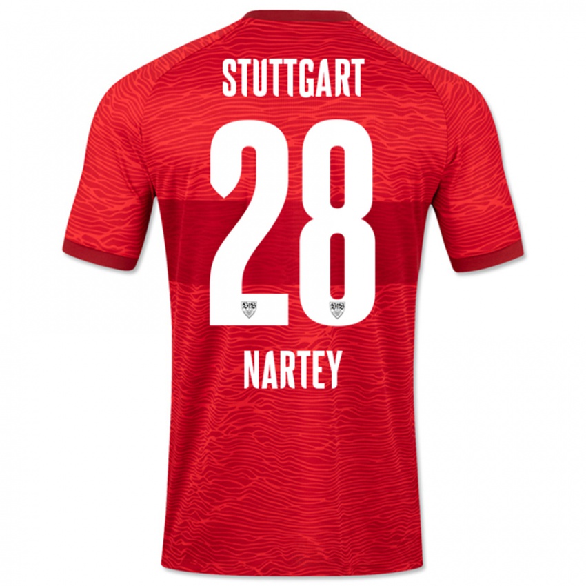 Kinderen Nikolas Nartey #28 Rood Uitshirt Uittenue 2023/24 T-Shirt