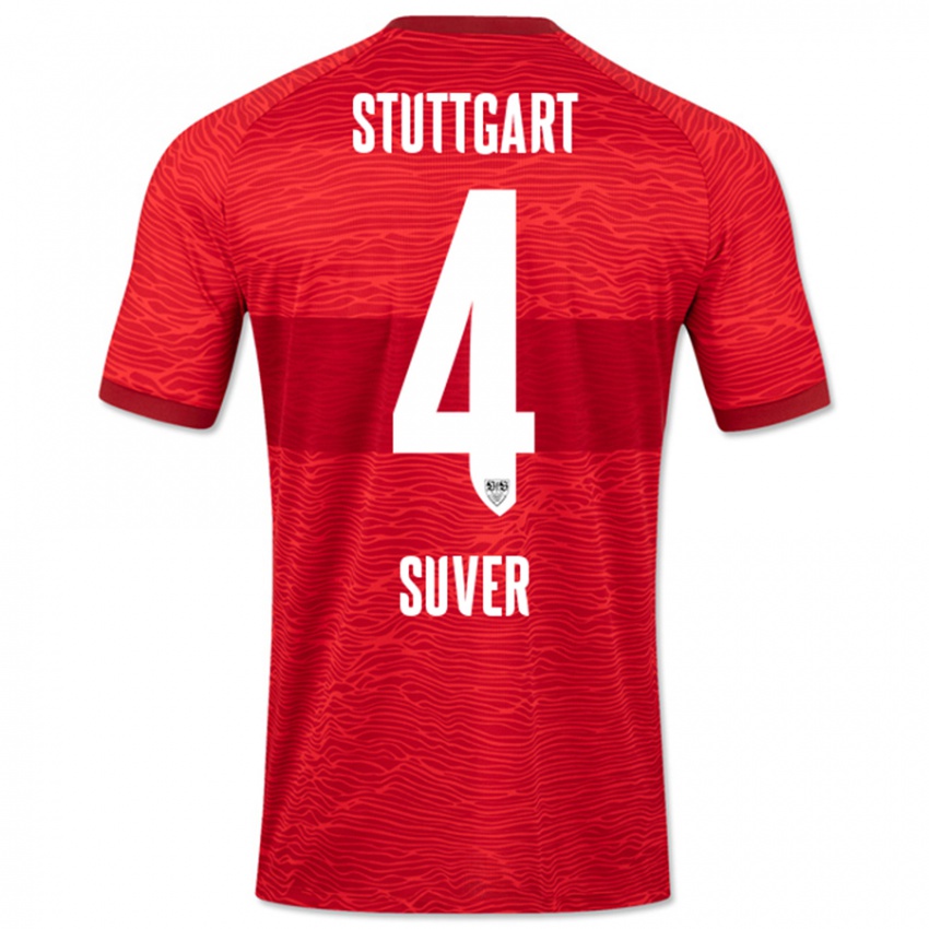 Kinderen Jakov Suver #4 Rood Uitshirt Uittenue 2023/24 T-Shirt