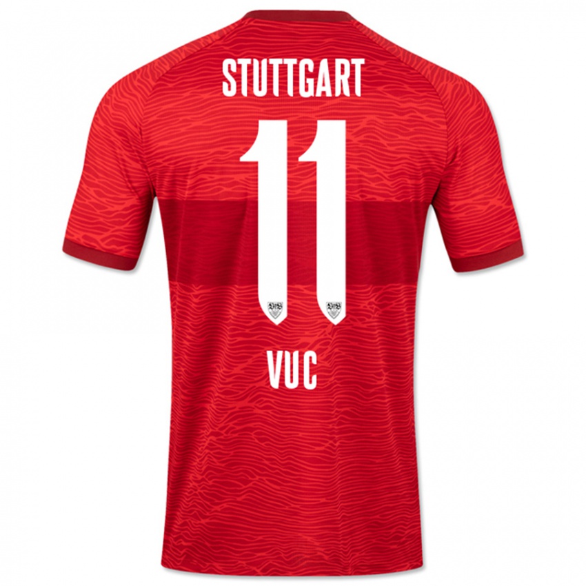 Kinderen Patrick Vuc #11 Rood Uitshirt Uittenue 2023/24 T-Shirt