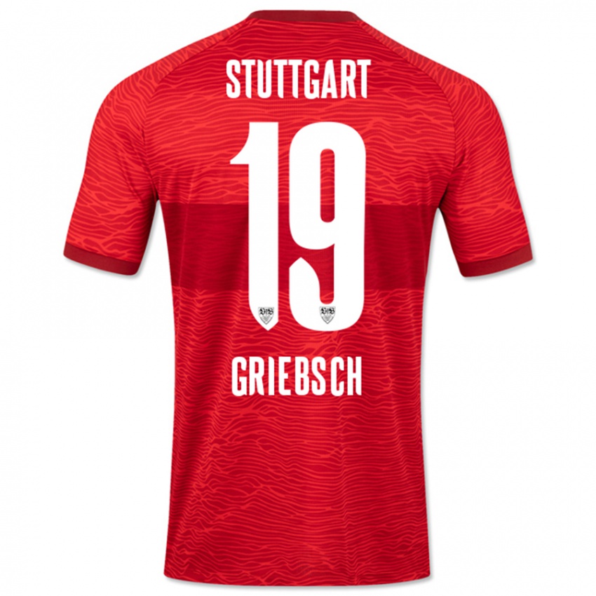 Kinderen Lukas Griebsch #19 Rood Uitshirt Uittenue 2023/24 T-Shirt