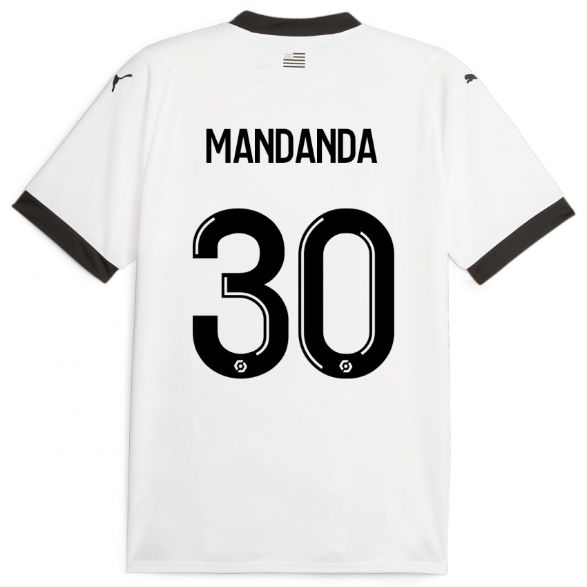 Kinderen Steve Mandanda #30 Wit Uitshirt Uittenue 2023/24 T-Shirt