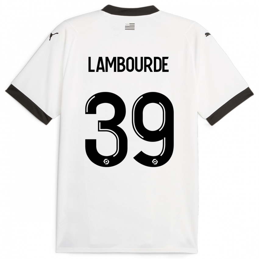 Kinderen Mathis Lambourde #39 Wit Uitshirt Uittenue 2023/24 T-Shirt