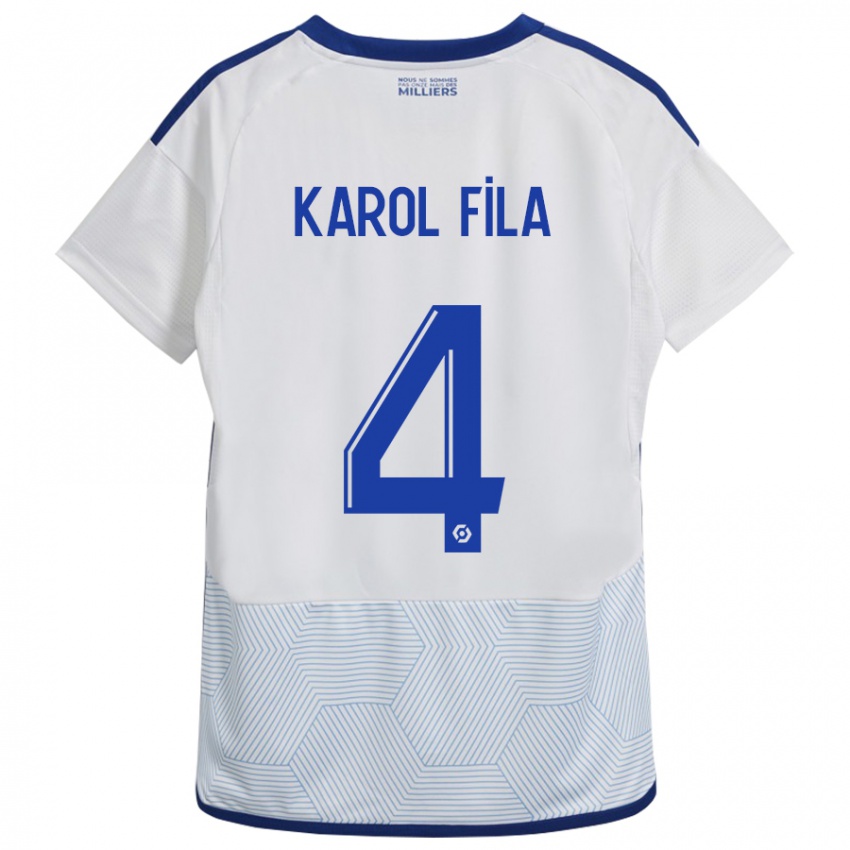 Kinderen Karol Fila #4 Wit Uitshirt Uittenue 2023/24 T-Shirt