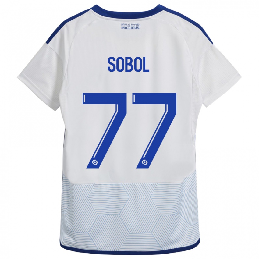 Kinderen Eduard Sobol #77 Wit Uitshirt Uittenue 2023/24 T-Shirt