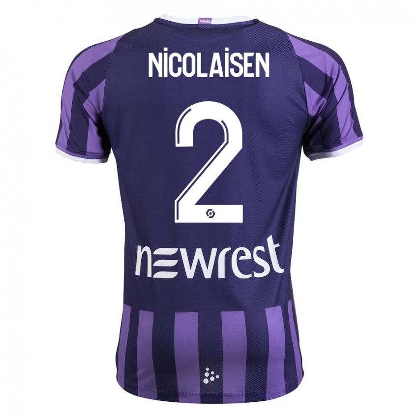 Kinderen Rasmus Nicolaisen #2 Paars Uitshirt Uittenue 2023/24 T-Shirt