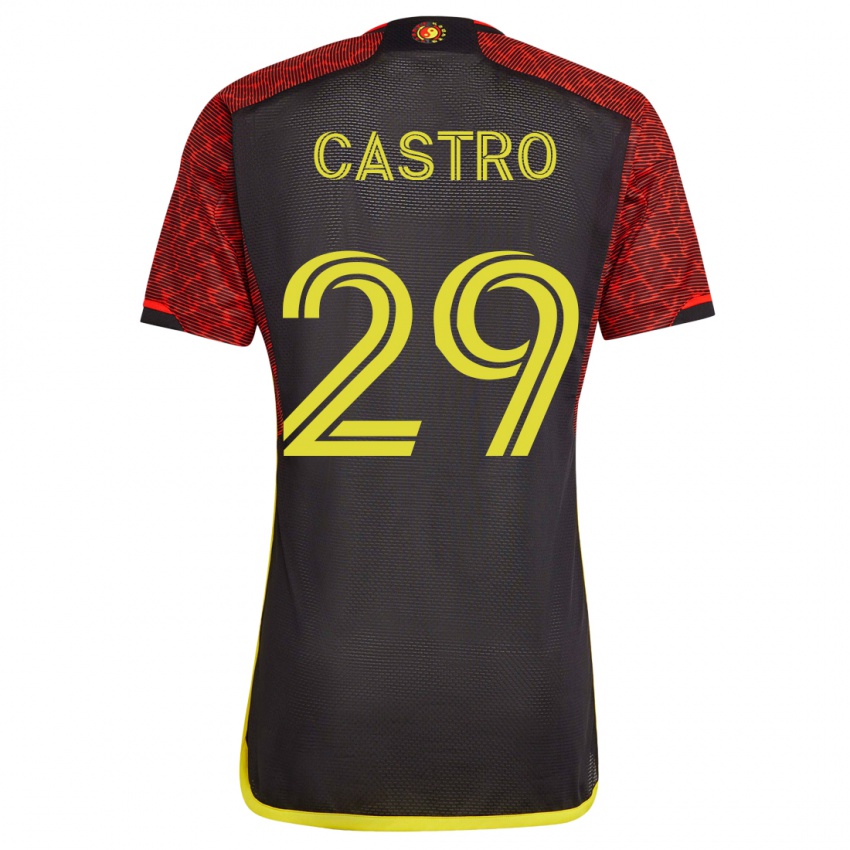 Kinderen Jacob Castro #29 Oranje Uitshirt Uittenue 2023/24 T-Shirt