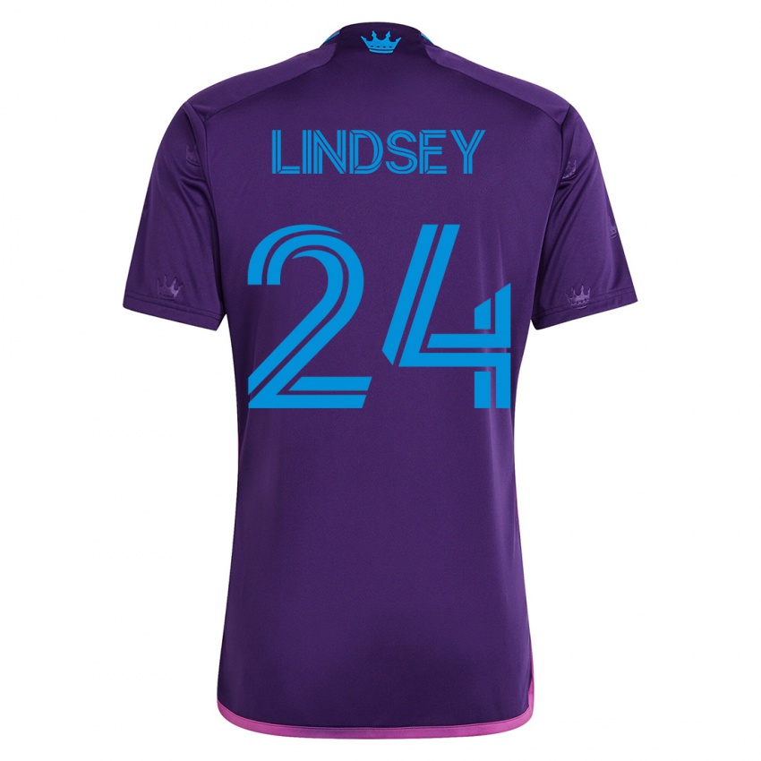 Kinderen Jaylin Lindsey #24 Viooltje Uitshirt Uittenue 2023/24 T-Shirt