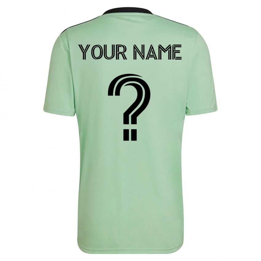 Kinderen Uw Naam #0 Licht Groen Uitshirt Uittenue 2023/24 T-Shirt