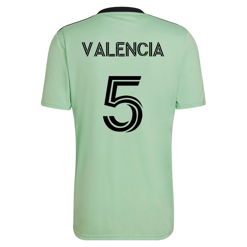 Kinderen Jhojan Valencia #5 Licht Groen Uitshirt Uittenue 2023/24 T-Shirt