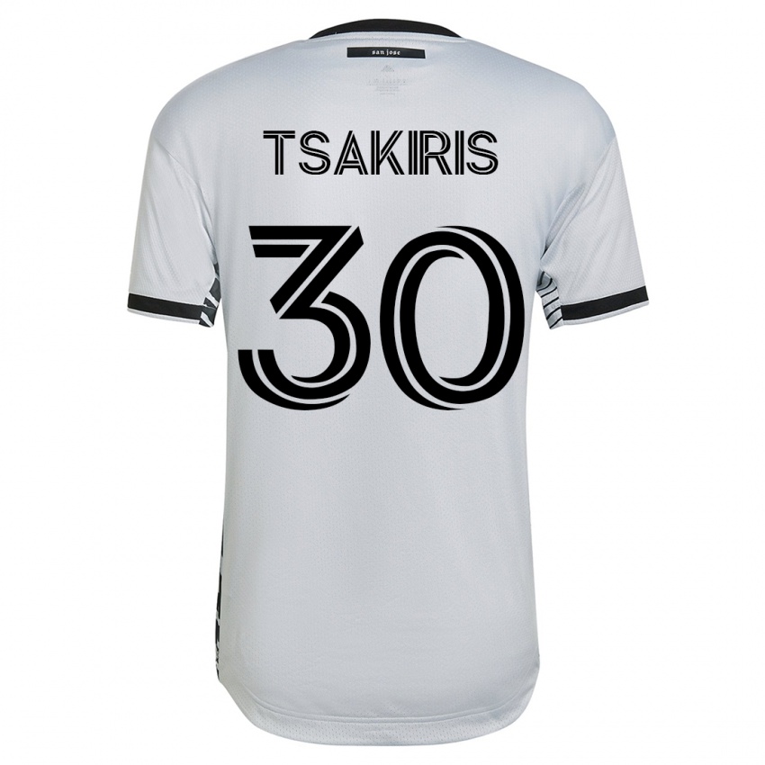 Kinderen Niko Tsakiris #30 Wit Uitshirt Uittenue 2023/24 T-Shirt