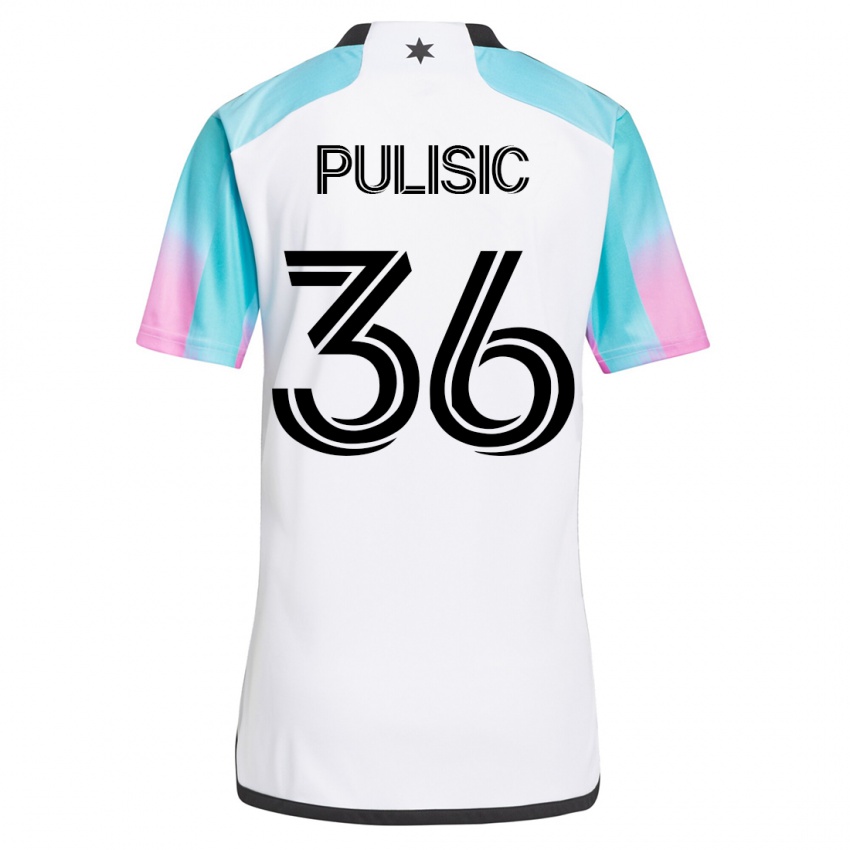 Kinderen Will Pulisic #36 Wit Uitshirt Uittenue 2023/24 T-Shirt