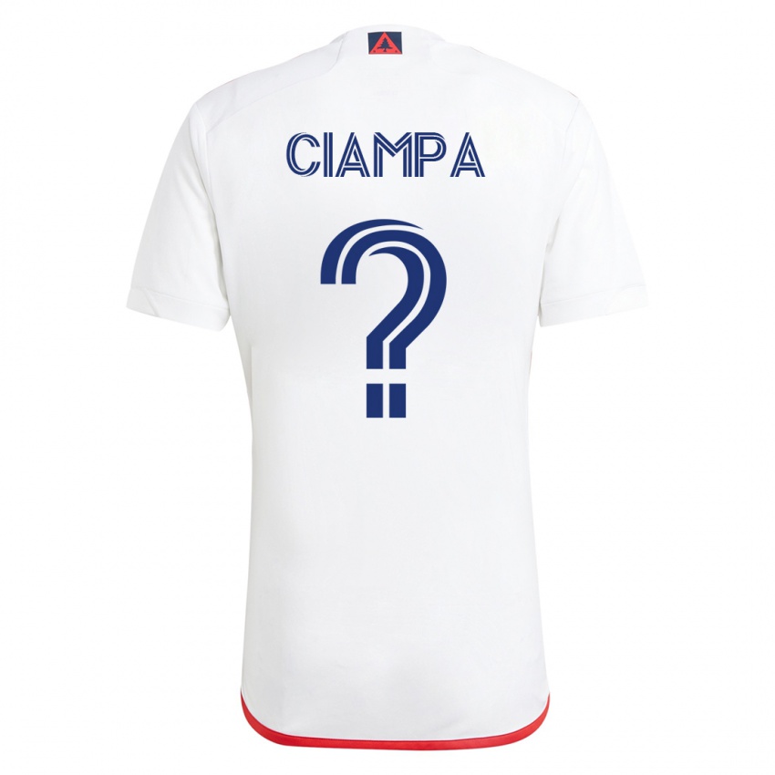 Kinderen Giuseppe Ciampa #0 Wit Rood Uitshirt Uittenue 2023/24 T-Shirt