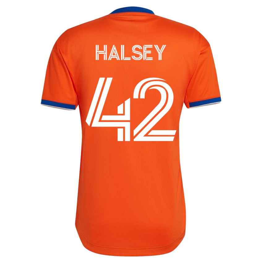 Kinderen Bret Halsey #42 Wit Uitshirt Uittenue 2023/24 T-Shirt