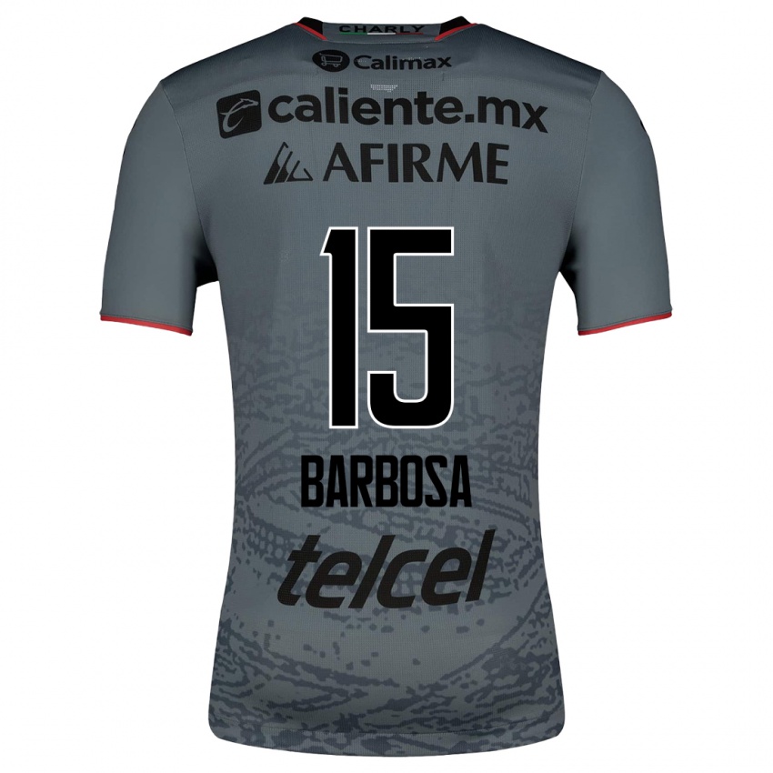 Kinderen Diego Barbosa #15 Grijs Uitshirt Uittenue 2023/24 T-Shirt