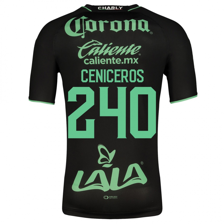Kinderen Carlos Ceniceros #240 Zwart Uitshirt Uittenue 2023/24 T-Shirt
