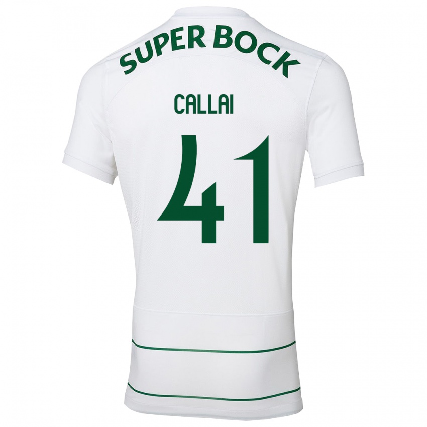 Kinderen Diego Callai #41 Wit Uitshirt Uittenue 2023/24 T-Shirt