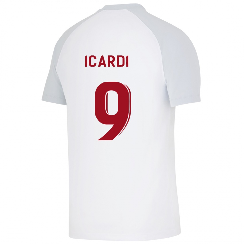 Kinderen Mauro Icardi #9 Wit Uitshirt Uittenue 2023/24 T-Shirt