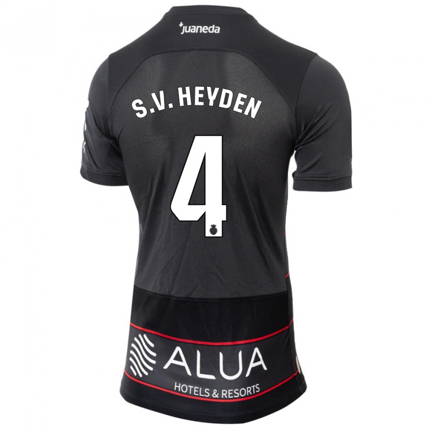 Kinderen Siebe Van Der Heyden #4 Zwart Uitshirt Uittenue 2023/24 T-Shirt