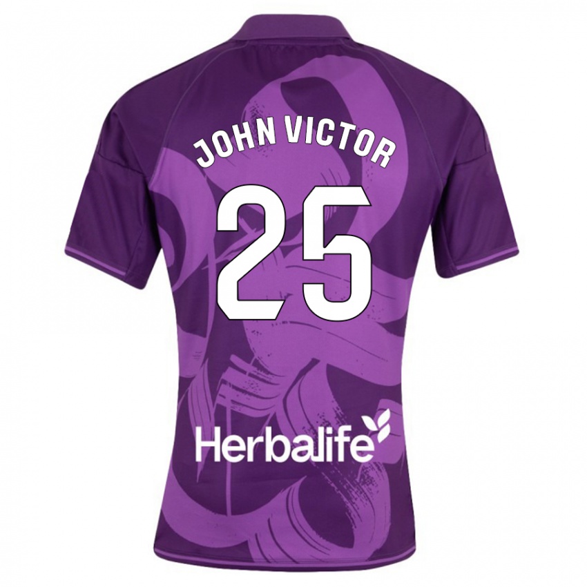 Kinderen John Victor #25 Viooltje Uitshirt Uittenue 2023/24 T-Shirt