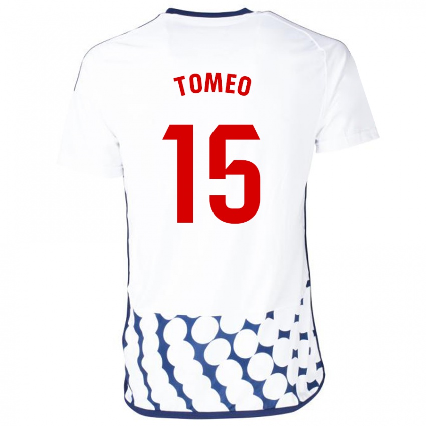 Kinderen Pablo Tomeo #15 Wit Uitshirt Uittenue 2023/24 T-Shirt