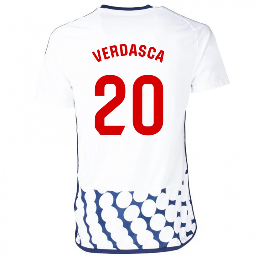 Kinderen Diogo Verdasca #20 Wit Uitshirt Uittenue 2023/24 T-Shirt