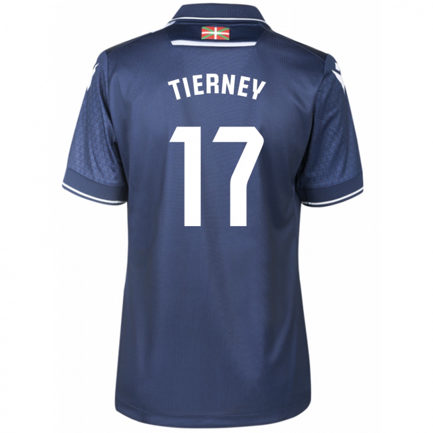 Kinderen Kieran Tierney #17 Marine Uitshirt Uittenue 2023/24 T-Shirt